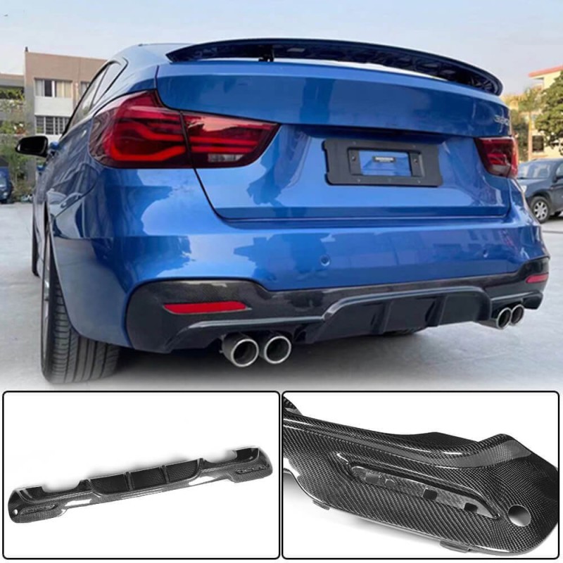 Диффузор заднего бампера V4 (для F34 M-Sport, Карбон) для BMW 3 серия F-30/31/34 2012-2019 гг