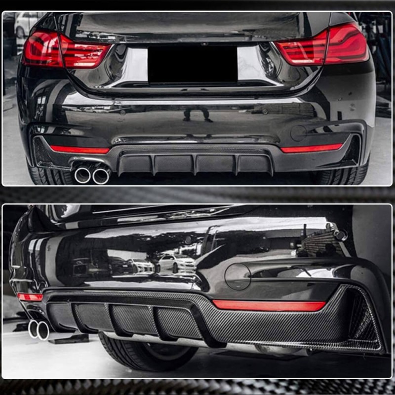 Диффузор заднего бампера Carbon ABS V5 (M-Sport) для BMW 4 серия F-32 2012-2020 гг Диффузор заднего бампера Carbon ABS V5 (M-Sport) для BMW 4 серия F-32 2012-2020 гг