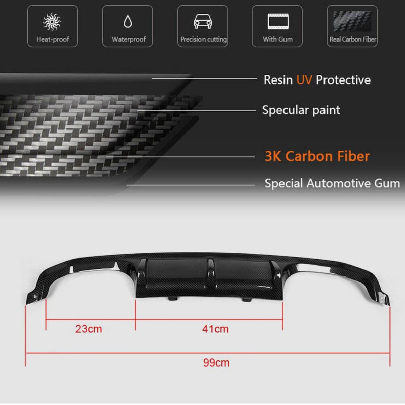 Диффузор заднего бампера Carbon V11 (для F80) для BMW 3 серия F-30/31/34 2012-2019 гг Диффузор заднего бампера Carbon V11 (для F80) для BMW 3 серия F-30/31/34 2012-2019 гг