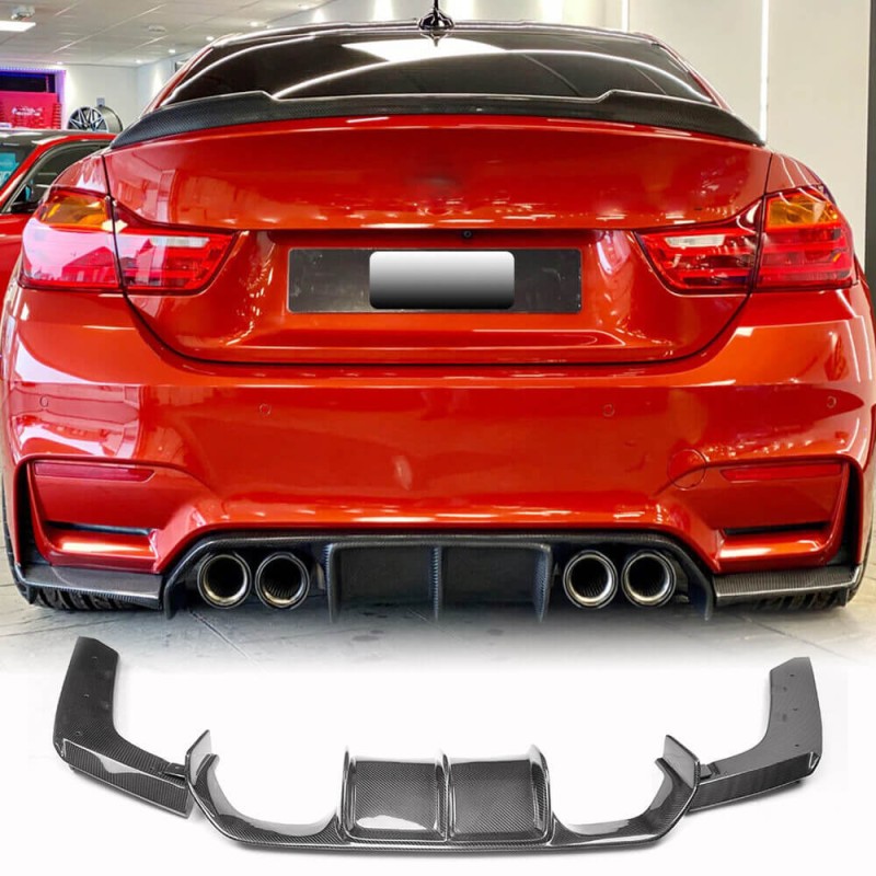 Диффузор заднего бампера V6 (для F82/F83, Карбон) для BMW 4 серия F-32 2012-2020 гг