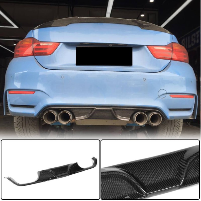 Диффузор заднего бампера V7 (для F82/F83, Карбон) для BMW 4 серия F-32 2012-2020 гг