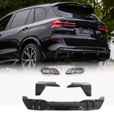 Дифузор заднього бампера V4 (2018-2022, чорний глянець) для BMW X5 G05 2019- рр