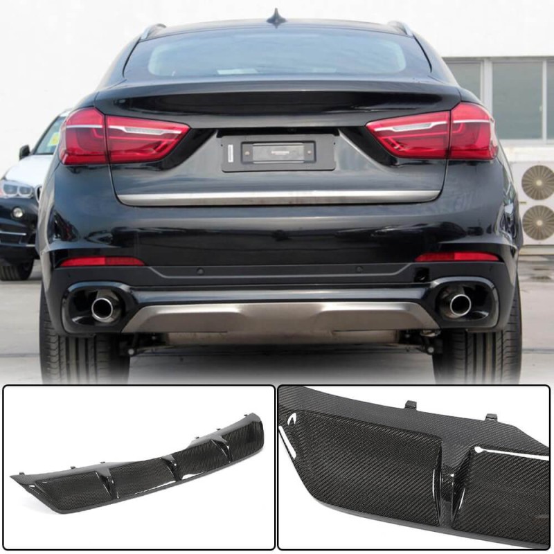 Диффузор заднего бампера Карбон для BMW X6 F-16 2014-2019 гг