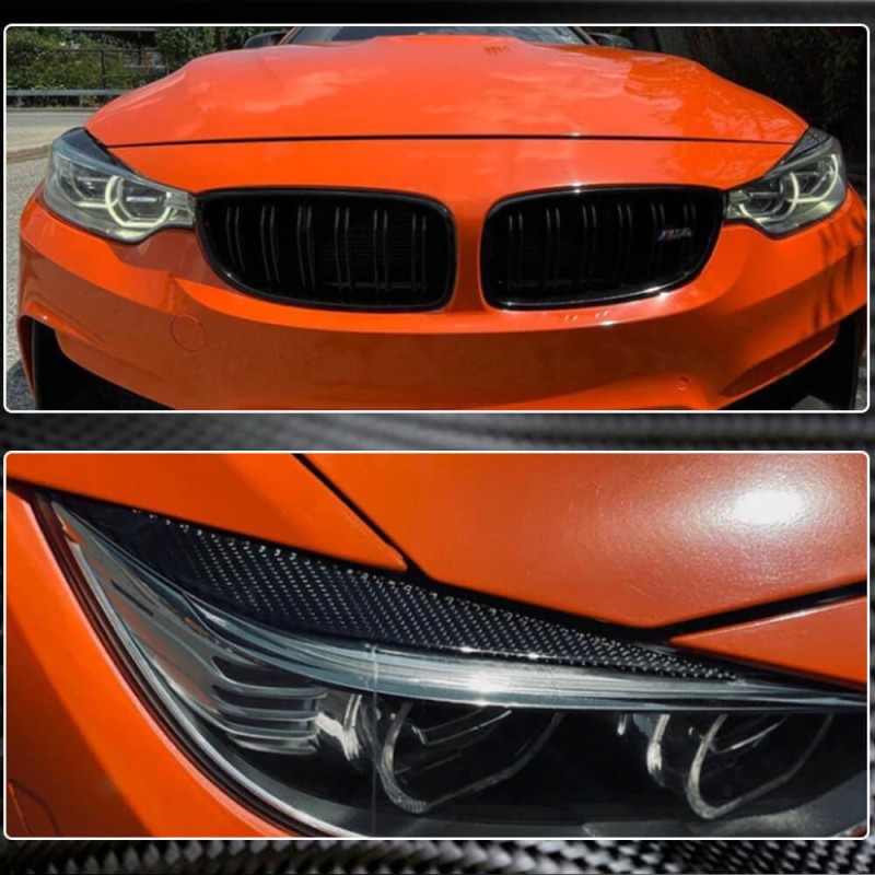 Реснички на фары V1 (для F80, Карбон) для BMW 3 серия F-30/31/34 2012-2019 гг Реснички на фары V1 (для F80, Карбон) для BMW 3 серия F-30/31/34 2012-2019 гг