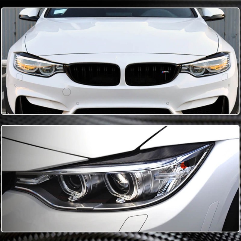 Реснички на фары V1 (для F80, Карбон) для BMW 3 серия F-30/31/34 2012-2019 гг Реснички на фары V1 (для F80, Карбон) для BMW 3 серия F-30/31/34 2012-2019 гг