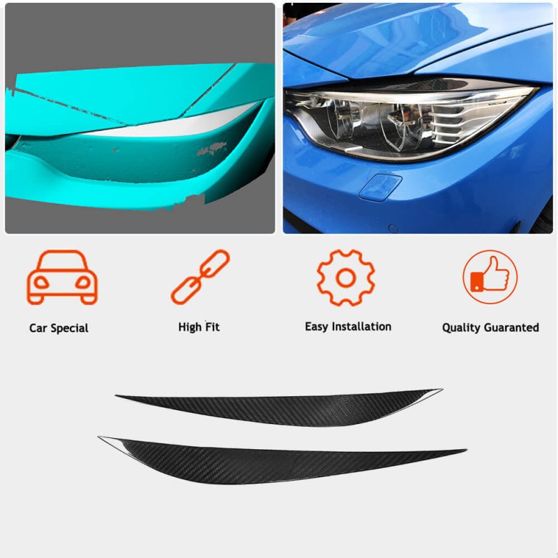 Реснички на Фары V2 (для F80, Карбон) для BMW 3 серия F-30/31/34 2012-2019 гг Реснички на Фары V2 (для F80, Карбон) для BMW 3 серия F-30/31/34 2012-2019 гг