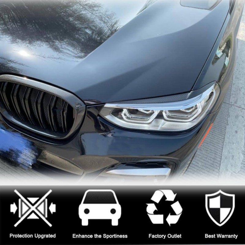 Реснички на фары (2018-2021, Карбон) для BMW X3 G01 2018- гг Реснички на фары (2018-2021, Карбон) для BMW X3 G01 2018- гг