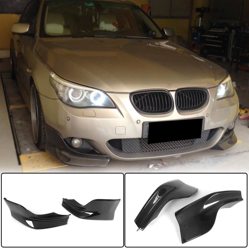 Накладки Flap на передний бампер (для M-Sport, Карбон) для BMW 5 серия E-60/61 2003-2010 гг Накладки Flap на передний бампер (для M-Sport, Карбон) для BMW 5 серия E-60/61 2003-2010 гг