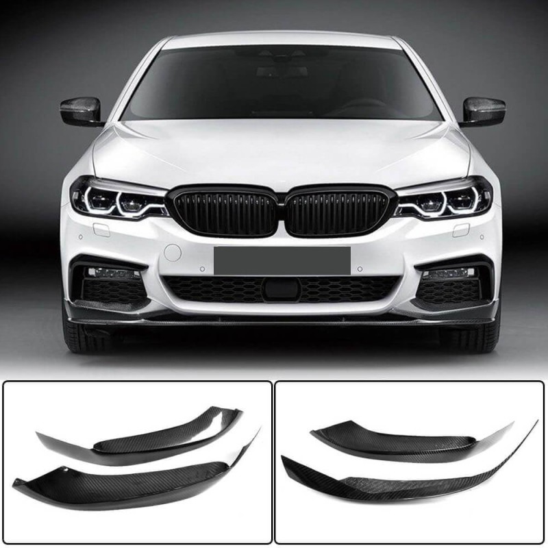 Накладки на передний бампер Flap Карбон V2 (для M-Sport 2017-2020) для BMW 5 серия G30/31