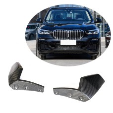Накладки на передний бампер Flap (2018-2022, натуральный карбон) для BMW X5 G05 2019- гг