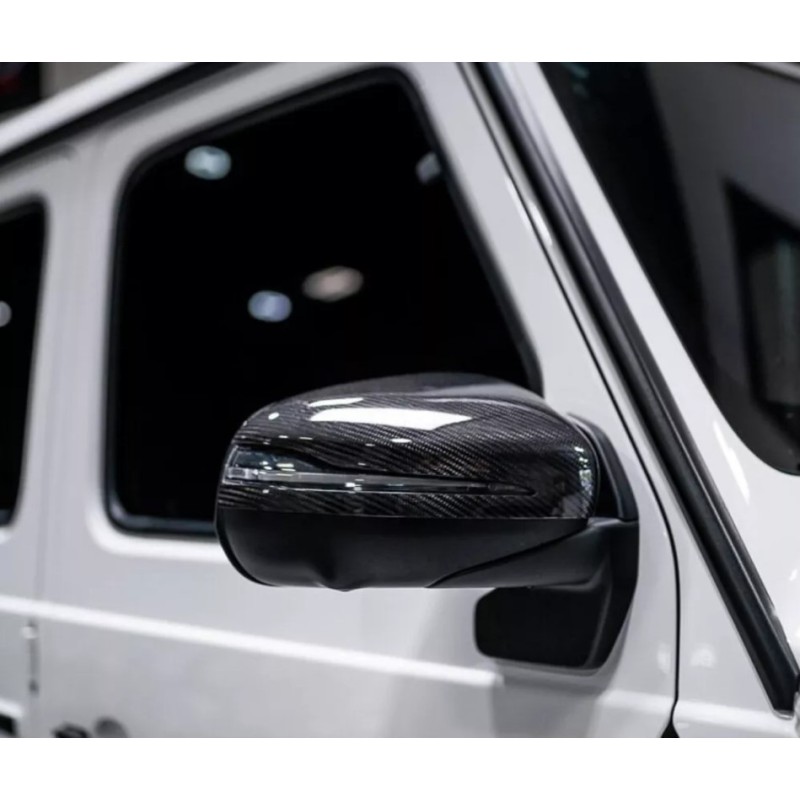 Накладки на зеркала Carbon (2 шт) для Mercedes G сlass W463 2018-2024 гг