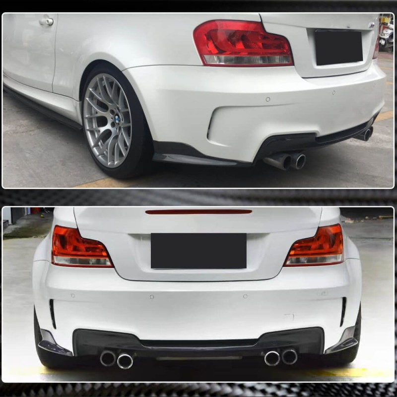 Накладки Flap на задний бампер (для E82 1M, Карбон) для BMW 1 серия E81/82/87/88 2004-2011 гг Накладки Flap на задний бампер (для E82 1M, Карбон) для BMW 1 серия E81/82/87/88 2004-2011 гг