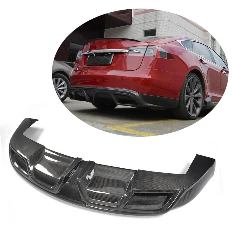 Диффузор заднего бампера Карбон (2012-2015) для Tesla Model S