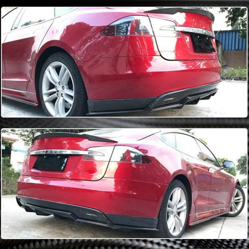 Диффузор заднего бампера FRP V2 для Tesla Model S 2016- гг Диффузор заднего бампера FRP V2 для Tesla Model S 2016- гг
