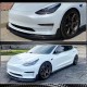 Накладка на передний бампер Lip Карбон V1 (2016-2022) для Tesla Model 3