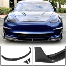 Накладка на передній бампер Lip Карбон V3 (2016-2022) для Tesla Model 3