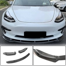 Накладка на передній бампер Lip Карбон V5 (2016-2022) для Tesla Model 3