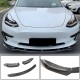 Накладка на передний бампер Lip Карбон V5 (2016-2022) для Tesla Model 3