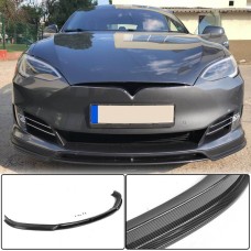 Накладка на передній бампер Lip Карбон V3 (2016-2020) для Tesla Model S