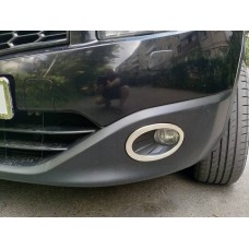 Окантовка противотуманок тільки зовні (2 шт, нерж.) для Nissan Qashqai 2010-2014рр