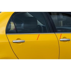 Зовнішня окантовка стекол (4 шт, нерж.) для Toyota Corolla 2002-2007 рр