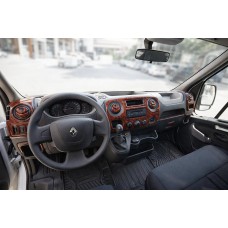 Накладки на панель приборов (малый комплект) Алюминий для Renault Master 2011-2023 гг