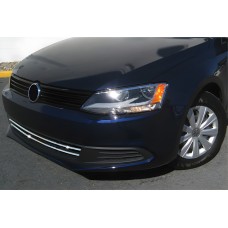 Накладки на решітку бампера 2011-2014 (2 шт., нерж) для Volkswagen Jetta рр