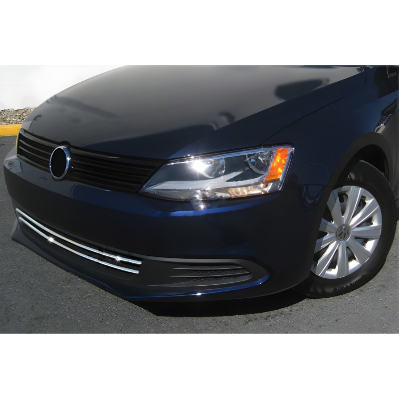 Накладки на решітку бампера 2011-2014 (2 шт., нерж) для Volkswagen Jetta рр