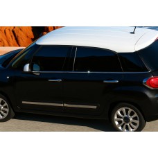 Молдинг скла (6 шт, нерж.) Carmos - Турецька сталь для Fiat 500/500L 2013-2022 рр