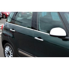 Молдинги стекол (6 шт, нержавейка) Carmos - Турецкая Нержавеющая Сталь для Fiat 500/500L 2013-2022 гг