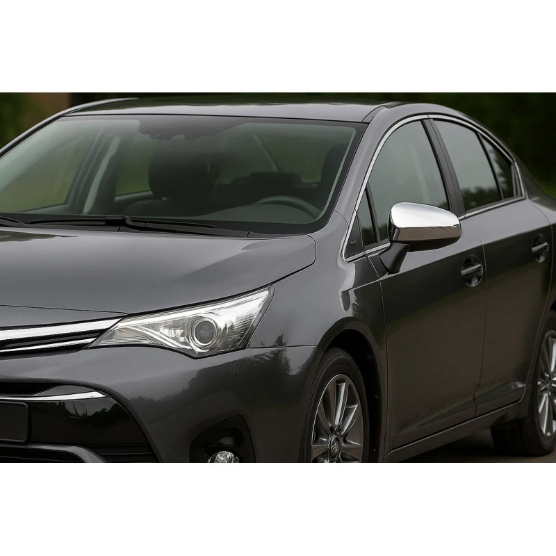 Накладки на дзеркала (2 шт, нерж) для Toyota Avensis 2009-2018 рр