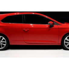 Молдинг бічних стекол (3 дверний, 6 шт, нерж) для Seat Leon 2013-2020 рр