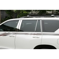 Молдинг дверних стійок (8 шт, нерж) для Toyota Land Cruiser Prado 150