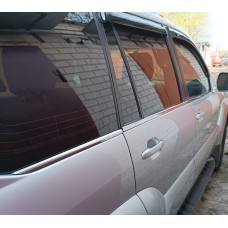 Зовнішня окантовка вікон (6 шт, нерж) OmsaLine - Італійська нержавійка для Toyota Land Cruiser Prado 120