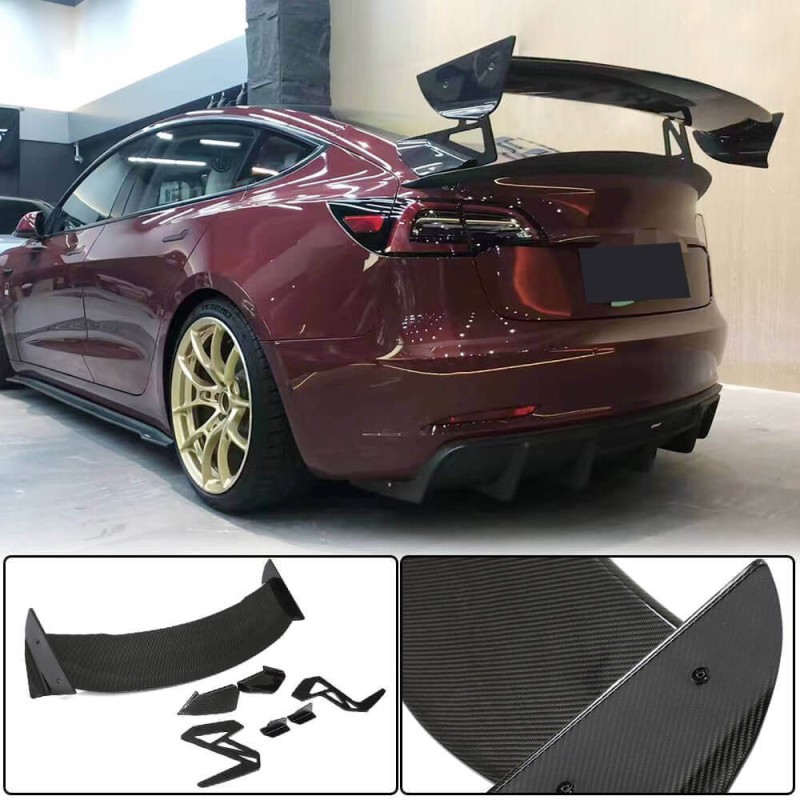 Спойлер Сухой карбон V6 (2016-2022) для Tesla Model 3