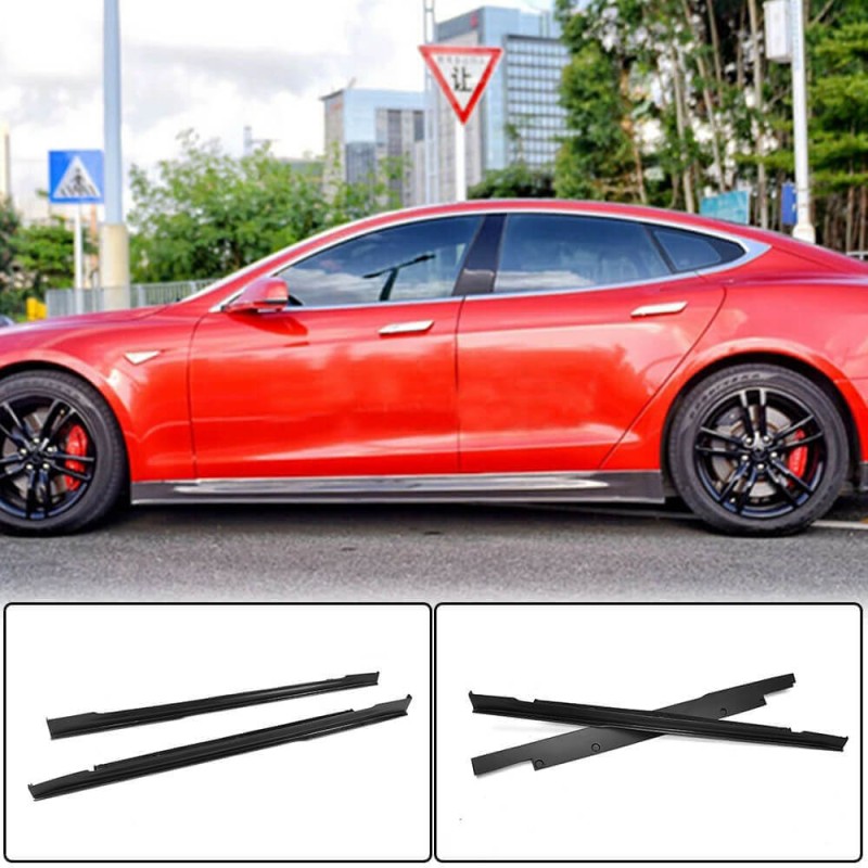 Накладки на пороги Карбон V3 (2014-2020) для Tesla Model S