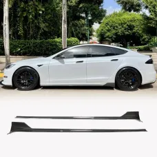 Накладки на пороги Карбон (2021-2023) для Tesla Model S