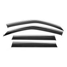 Ветровики с хромированным молдингом Niken Luxury (4 шт) для Subaru Forester 2008-2013 гг