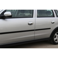 Накладки на ручки з обведенням (8 шт., Нерж.) для Opel Corsa C 2000- рр