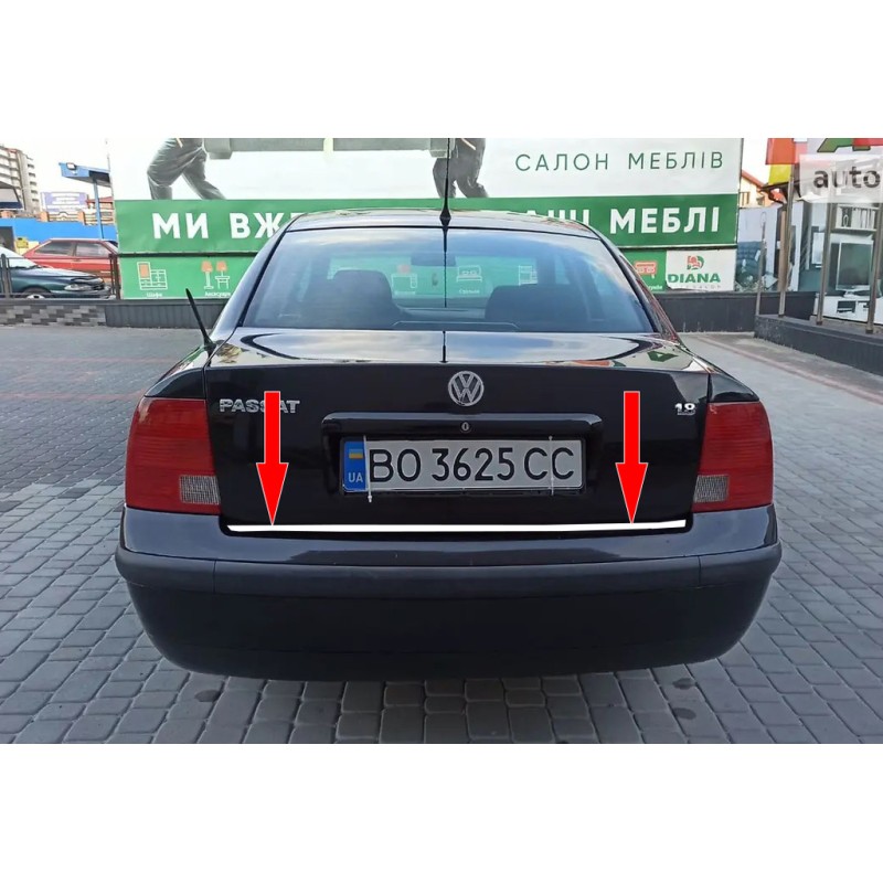 Кромка багажника SD 1996-2001 (нерж) для Volkswagen Passat B5 рр