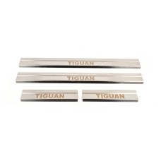 Накладки на пороги Carmos (4 шт., нерж.) для Volkswagen Tiguan 2007-2016 рр