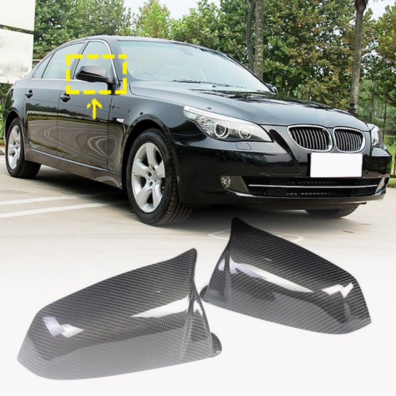 Накладки на зеркала Карбон (2007-2010) для BMW 5 серия E-60/61