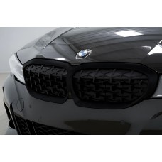 Ніздрі Diamond Black (2018-2022, чорна окантовка) Без місця під камеру для BMW 3 серія G20/G21 2018- рр