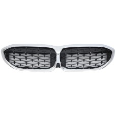 Ноздри Diamond Black (2018-2022, хром окантовка) для BMW 3 серия G20/21 2018- гг