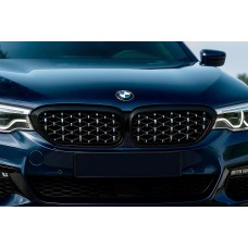 Ноздри Diamond Silver V1 (2017-2020, черная окантовка) для BMW 5 серия G30/G31 2017–2023 гг