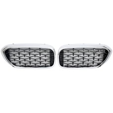 Ноздри Diamond Black (2017-2020, хром окантовка) для BMW 5 серия G30/31