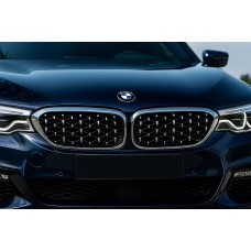 Жабры Diamond Silver V1 (2017-2020, хромированная окантовка) для BMW 5 серия G30/G31 2017–2023 гг