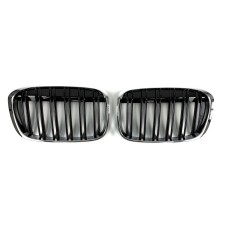 Ноздри M-Look (2015-2019, черный глянец с хром окантовкой) для BMW X1 F-48