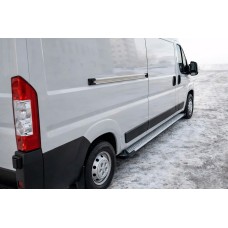 Бокові пороги Allmond Grey (2 шт., алюм.) Довга база для Citroen Jumper 2007-2025 рр