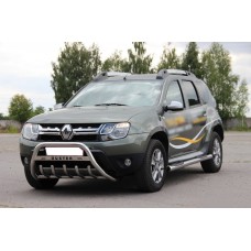 Передняя защита с надписью WT004 (нержавейка) для Dacia Duster 2008-2018 гг